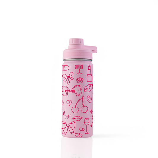 Garrafa Térmica Ink 500ml Rosa Laço