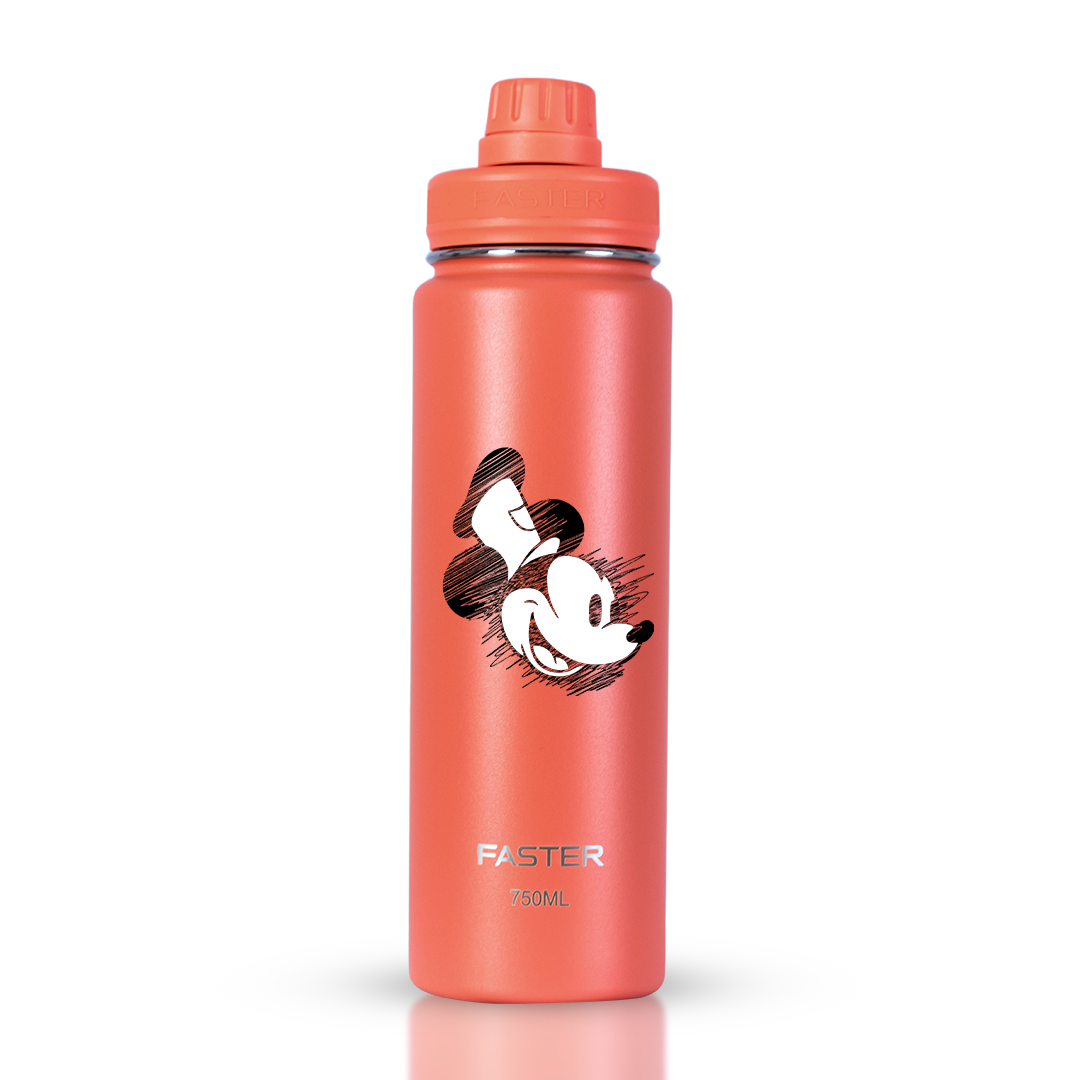 Garrafa Térmica Faster Coral 750ml - Mickey Est. 6