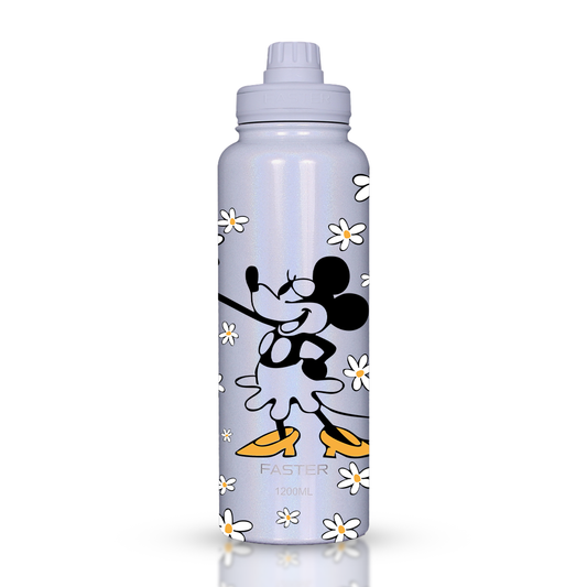 Garrafa Térmica Faster Shine White 1200ml - Mickey Est. 7