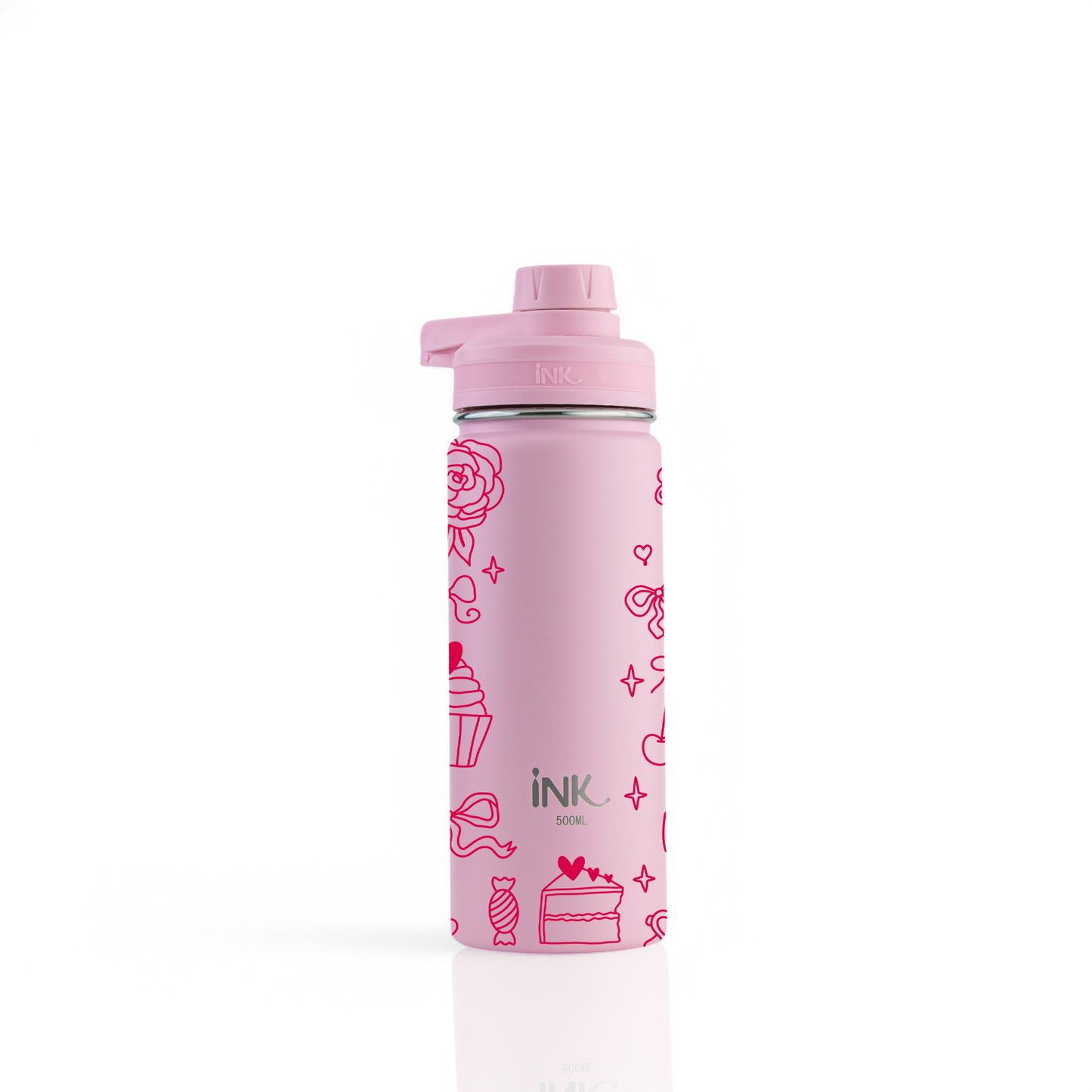 Garrafa Térmica Ink 500ml Rosa Laço