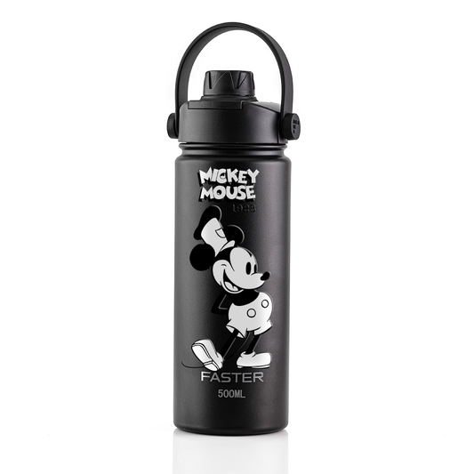 Garrafa Térmica Faster Strap Preto Mickey O Capitão - 500ml