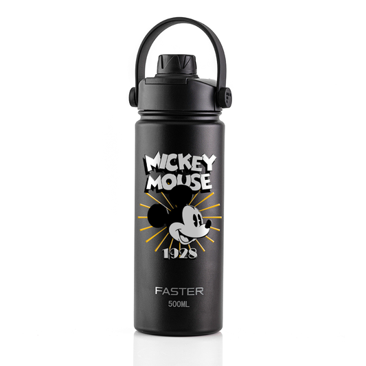 Garrafa Térmica Faster Strap Preto Mickey Brilho do Ícone - 500ml