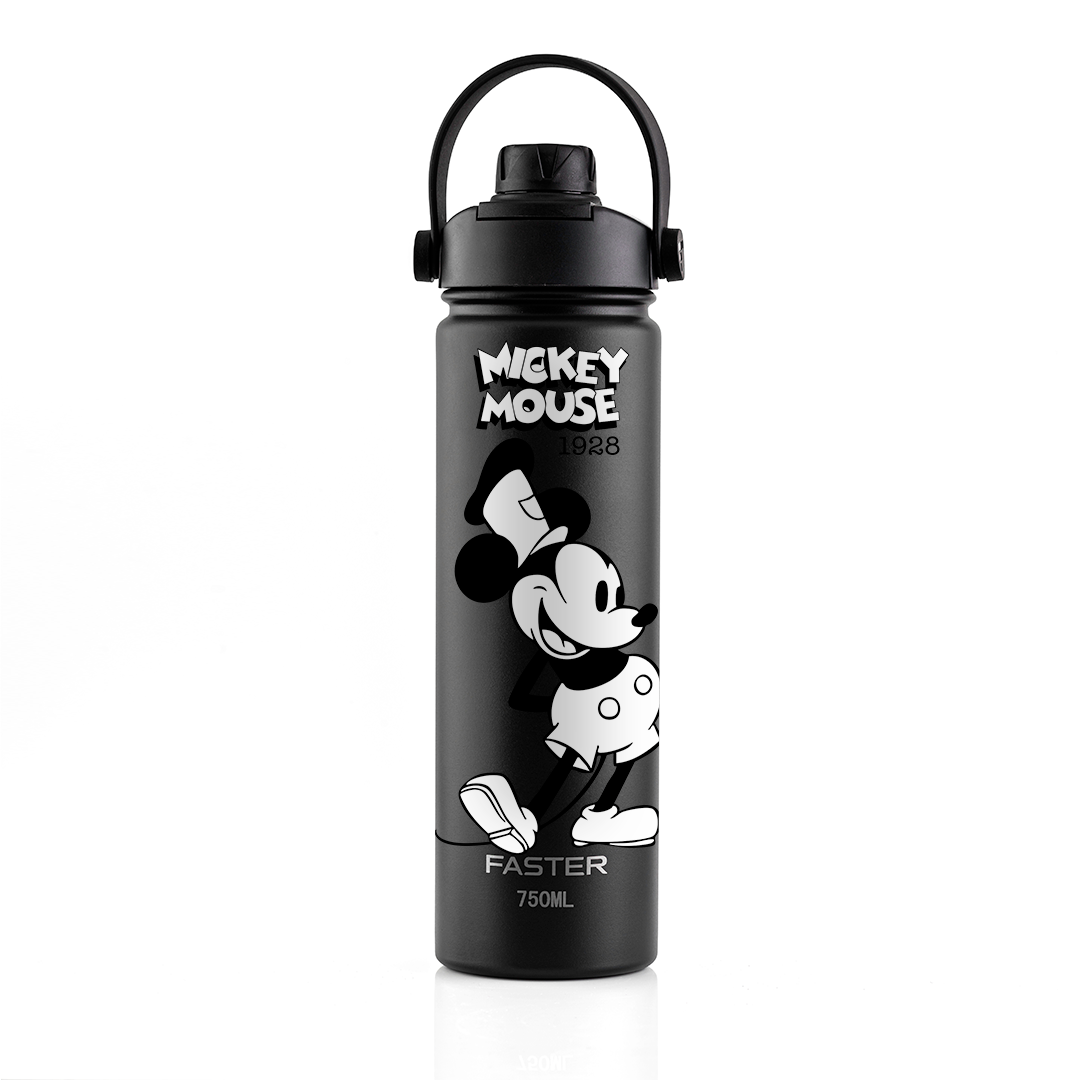 Garrafa Térmica Faster Strap Preto Mickey O Capitão - 750ml