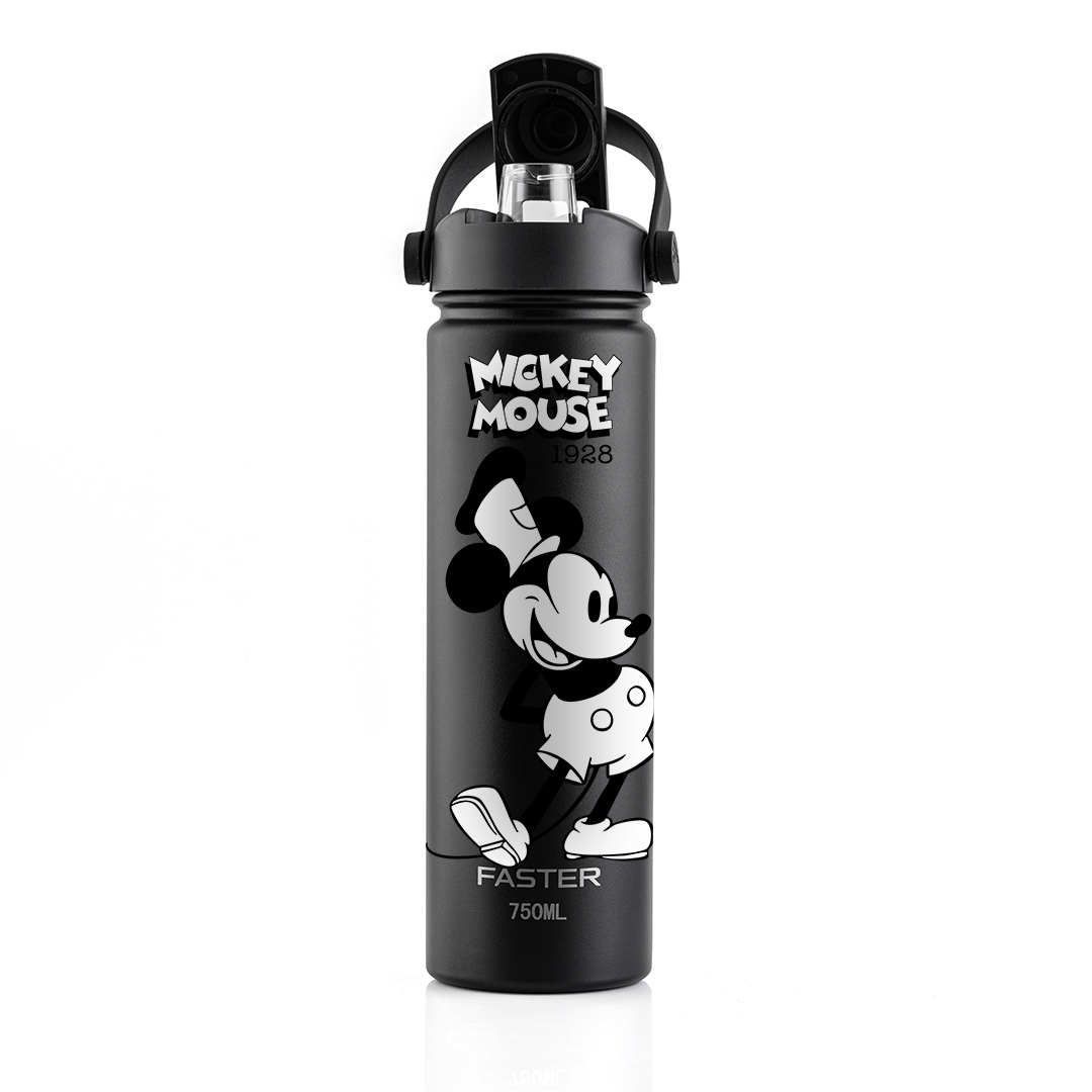 Garrafa Térmica Faster Strap Preto Mickey O Capitão - 750ml