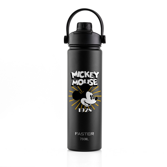 Garrafa Térmica Faster Strap Preto Mickey Brilho do Ícone - 750ml