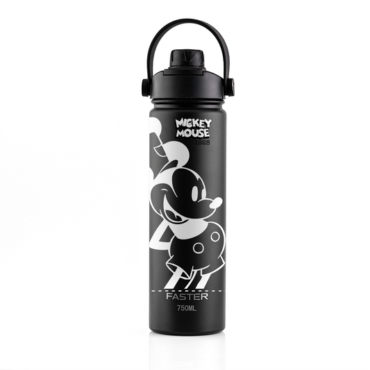 Garrafa Térmica Faster Strap Preto Mickey Par Clássico - 750ml
