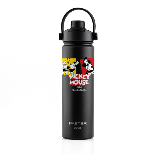 Garrafa Térmica Faster Strap Preto Mickey Cenas do Steamboat - 750ml