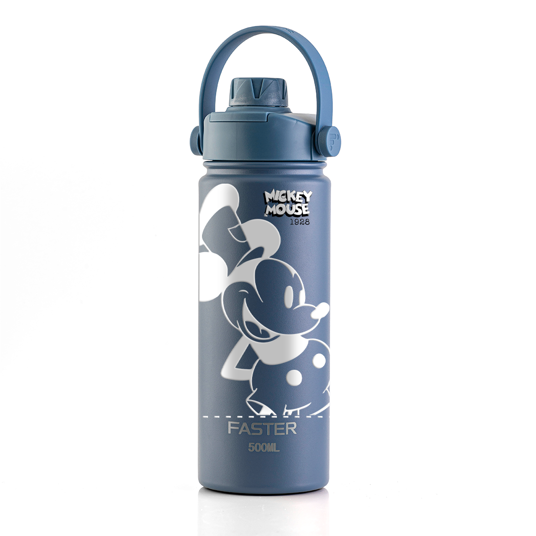 Garrafa Térmica Faster Strap Azul Jeans Mickey Par Clássico - 500ml