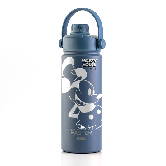 Garrafa Térmica Faster Strap Azul Jeans Mickey Par Clássico - 500ml