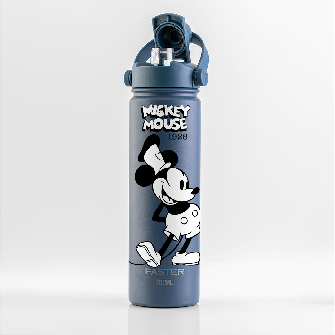 Garrafa Térmica Faster Strap Azul Jeans Mickey O Capitão - 750ml