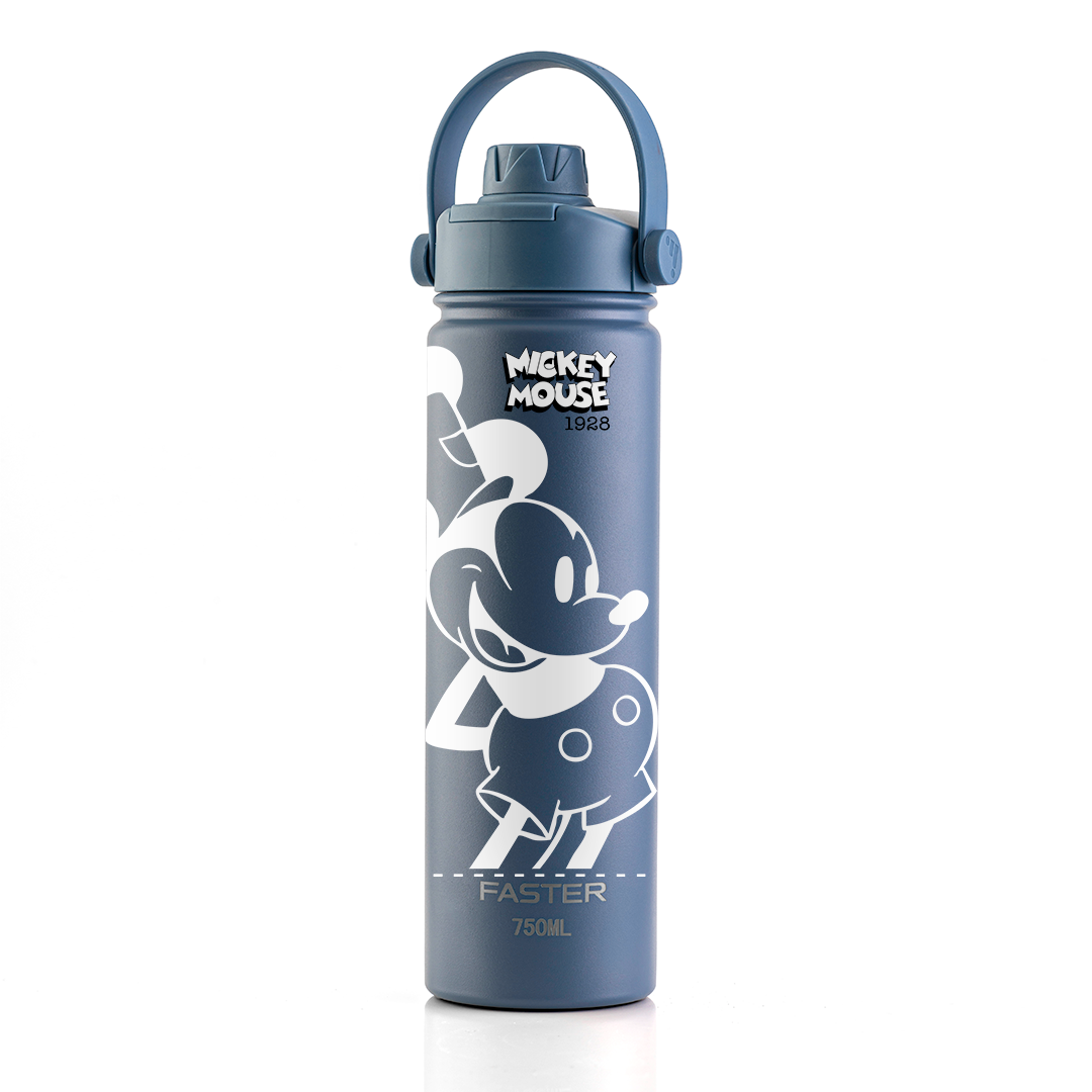 Garrafa Térmica Faster Strap Azul Jeans Mickey Par Clássico - 750ml