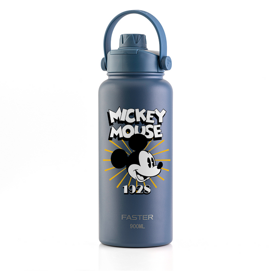 Garrafa Térmica Faster Strap Azul Jeans Mickey Brilho do Ícone - 900ml