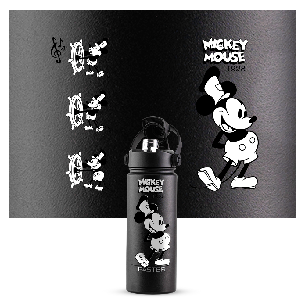 Garrafa Térmica Faster Strap Preto Mickey O Capitão - 750ml