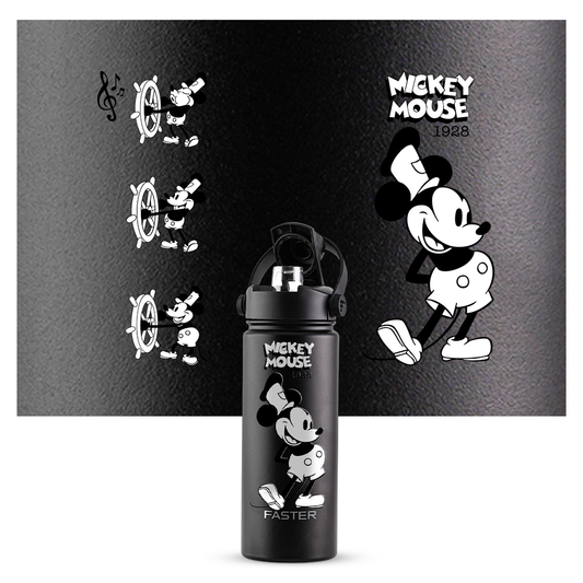 Garrafa Térmica Faster Strap Preto Mickey O Capitão - 500ml