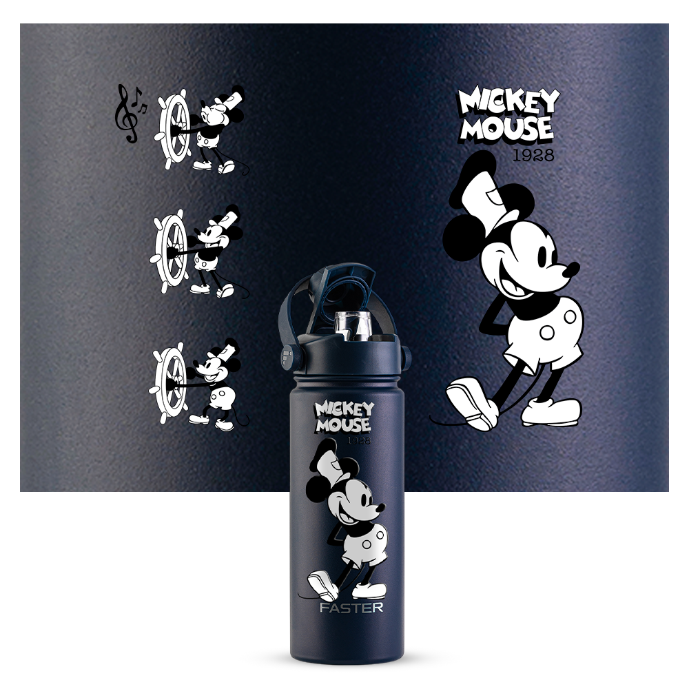Garrafa Térmica Faster Strap Azul Marinho Mickey O Capitão - 750ml