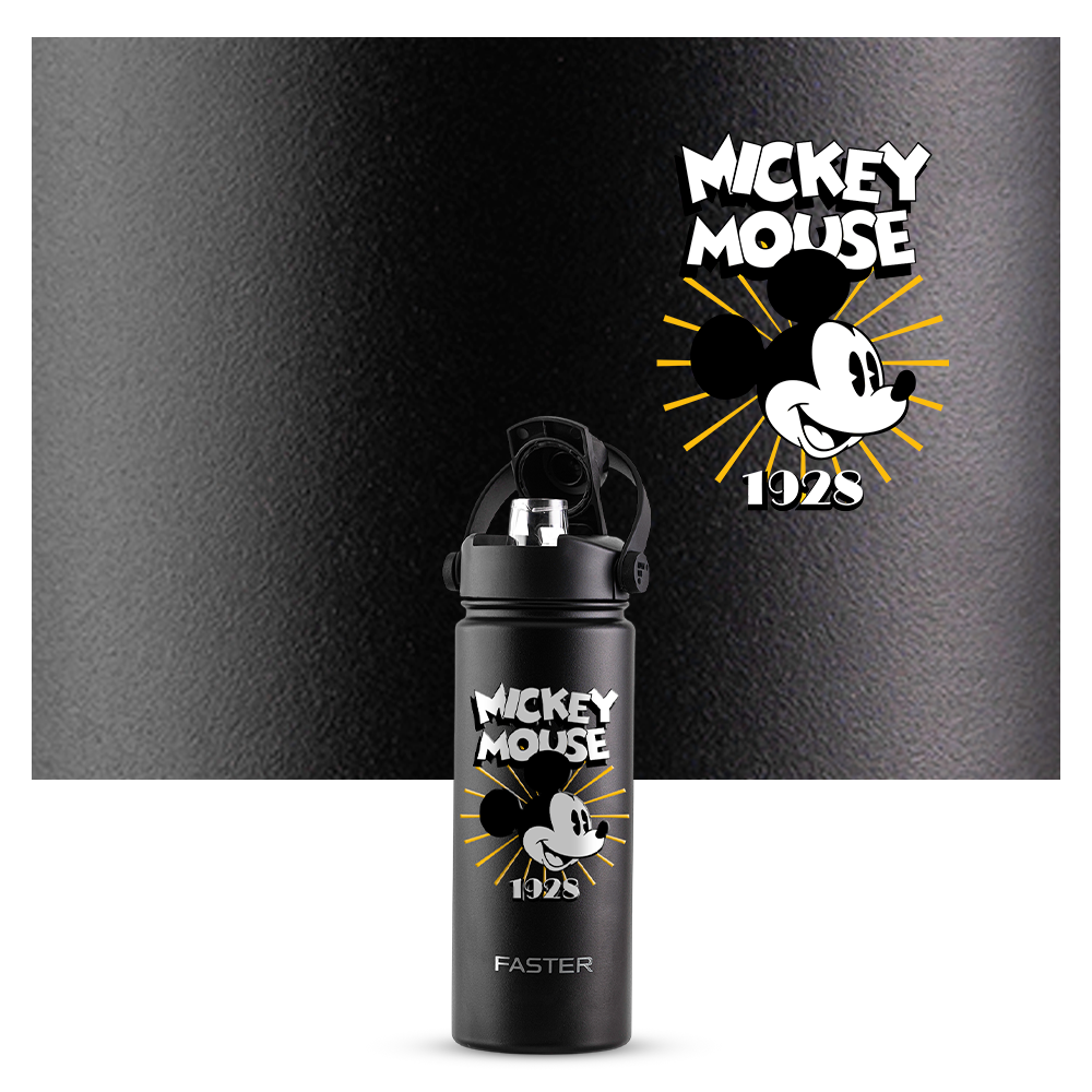 Garrafa Térmica Faster Strap Preto Mickey Brilho do Ícone - 750ml