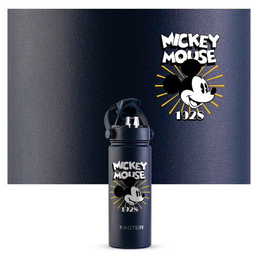 Garrafa Térmica Faster Strap Azul Marinho Mickey Brilho do Ícone - 900ml