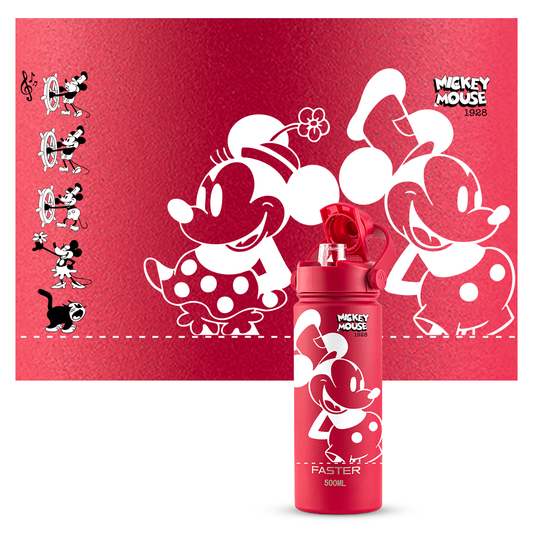 Garrafa Térmica Faster Strap - Cereja Mickey Par Clássico - 900ml