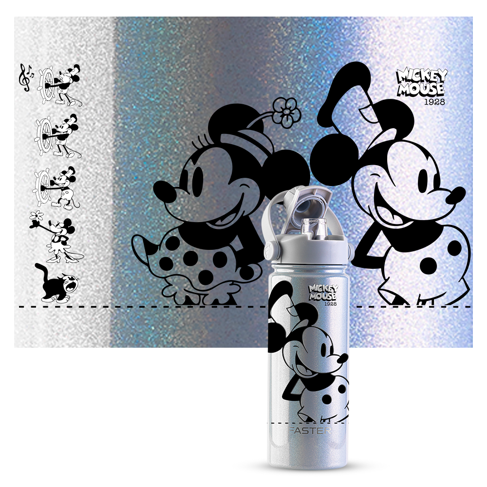 Garrafa Térmica Faster Strap Shine Gelo Mickey Par Clássico - 750ml