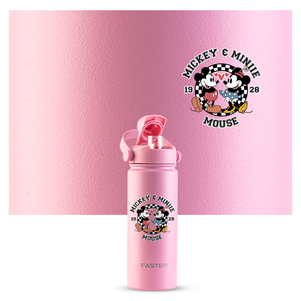 Garrafa Térmica Faster Strap Iorgute Mickey Amor em Preto e Branco - 750ml