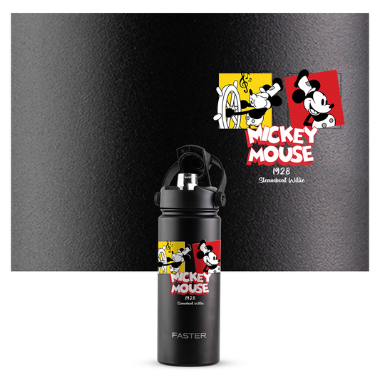 Garrafa Térmica Faster Strap Preto Mickey Cenas do Steamboat - 500ml