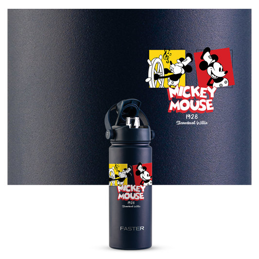 Garrafa Térmica Faster Strap Azul Marinho Mickey Cenas do Steamboat - 900ml