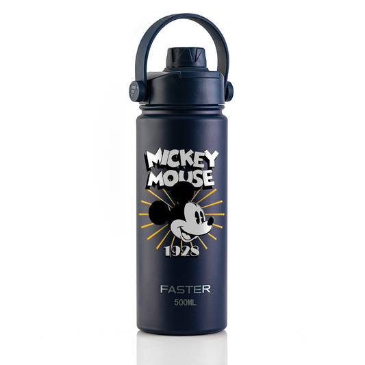Garrafa Térmica Faster Strap Azul Marinho Mickey Brilho do Ícone - 500ml
