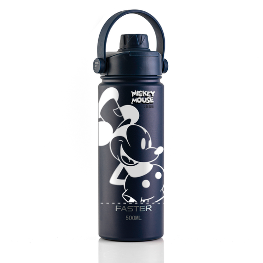 Garrafa Térmica Faster Strap Azul Marinho Mickey Par Clássico - 500ml