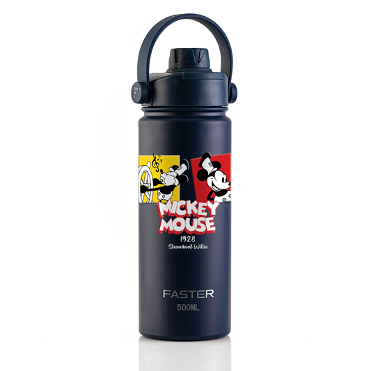 Garrafa Térmica Faster Strap Azul Marinho Mickey Cenas do Steamboat - 500ml