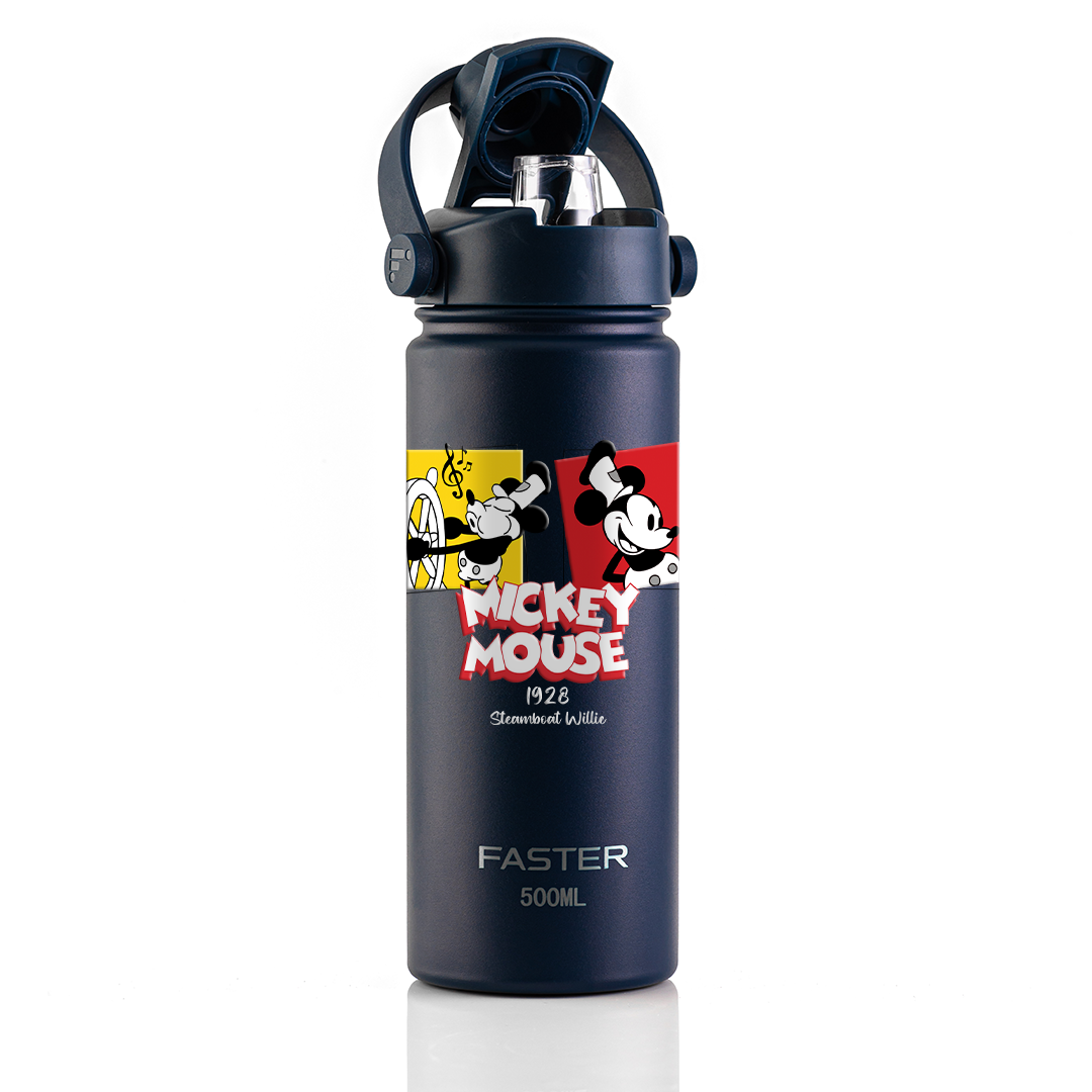 Garrafa Térmica Faster Strap Azul Marinho Mickey Cenas do Steamboat - 500ml