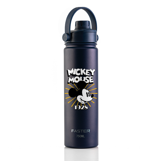 Garrafa Térmica Faster Strap Azul Marinho Mickey Brilho do Ícone - 750ml