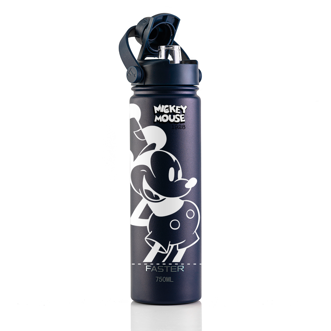 Garrafa Térmica Faster Strap Azul Marinho Mickey Par Clássico - 750ml