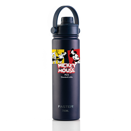 Garrafa Térmica Faster Strap Azul Marinho Mickey Cenas do Steamboat - 750ml