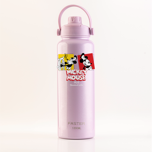 Garrafa Térmica Faster Strap Shine Rosa Mickey Cenas do Steamboat - 1200ml