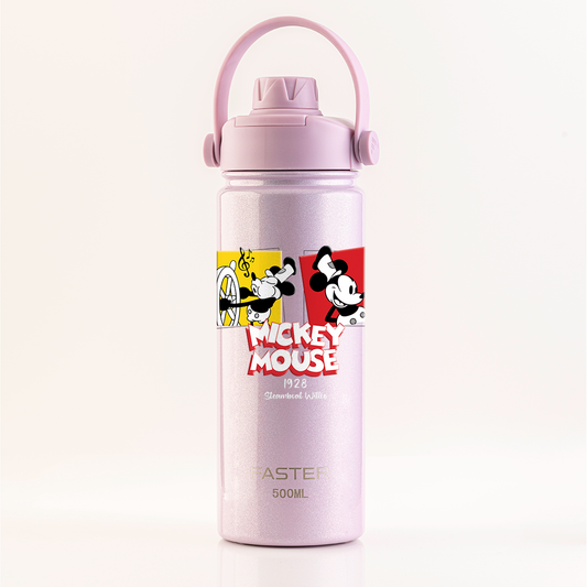 Garrafa Térmica Faster Strap Shine Rosa Mickey Cenas do Steamboat - 500ml