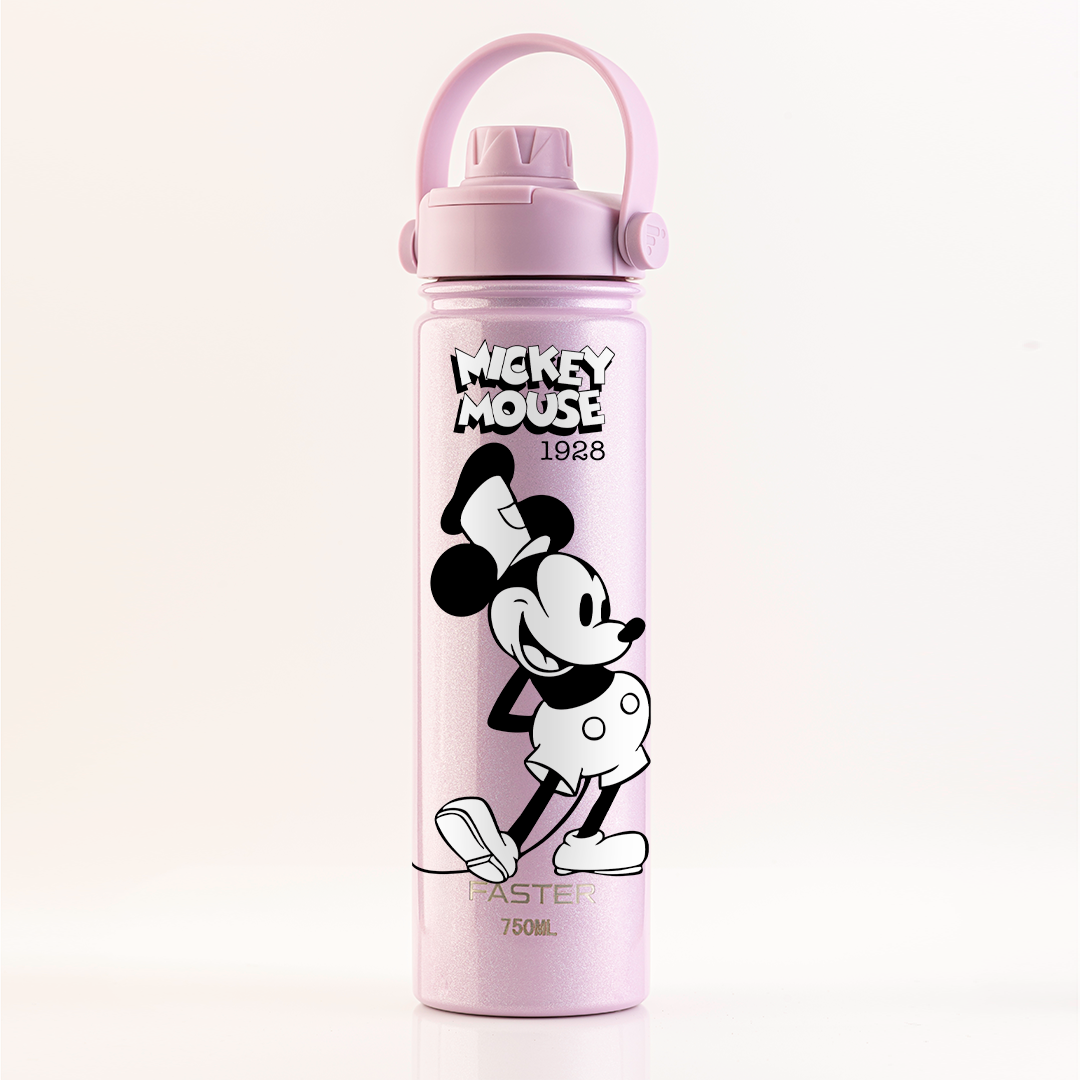 Garrafa Térmica Faster Strap Shine Rosa Mickey O Capitão - 750ml