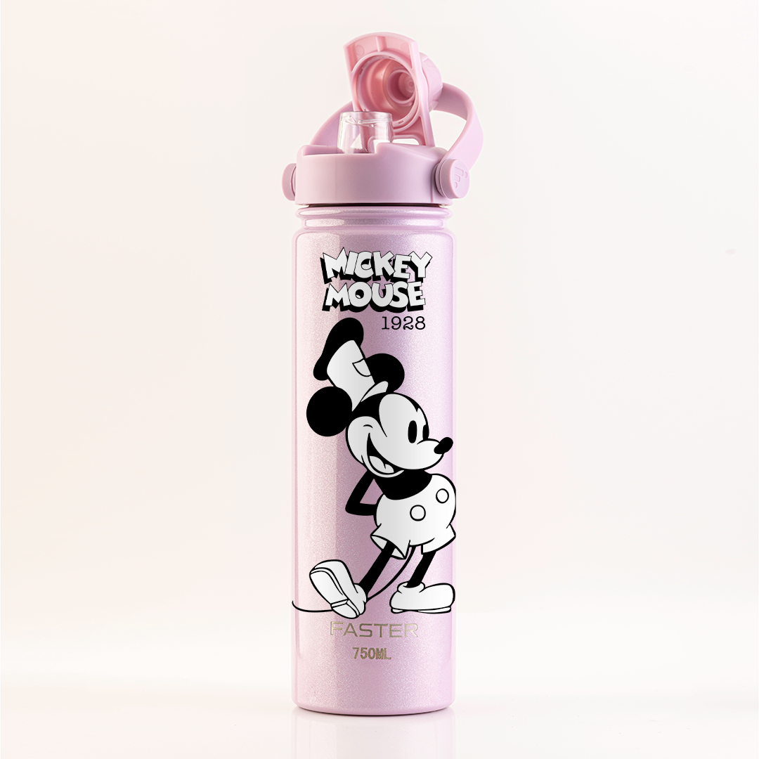 Garrafa Térmica Faster Strap Shine Rosa Mickey O Capitão - 750ml