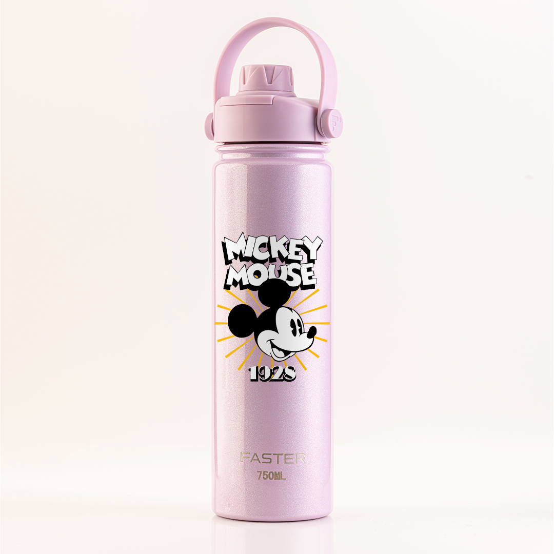 Garrafa Térmica Faster Strap Shine Rosa Mickey Brilho do Ícone - 750ml