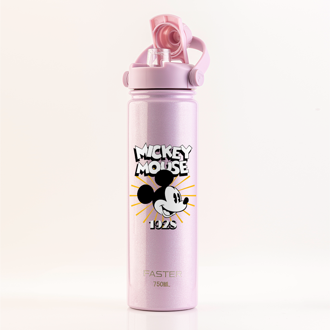 Garrafa Térmica Faster Strap Shine Rosa Mickey Brilho do Ícone - 750ml