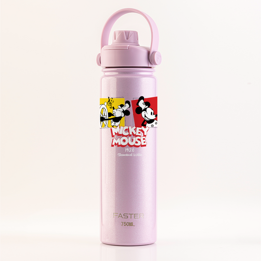 Garrafa Térmica Faster Strap Shine Rosa Mickey Cenas do Steamboat - 750ml