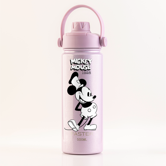 Garrafa Térmica Faster Strap Shine Rosa Mickey O Capitão - 500ml