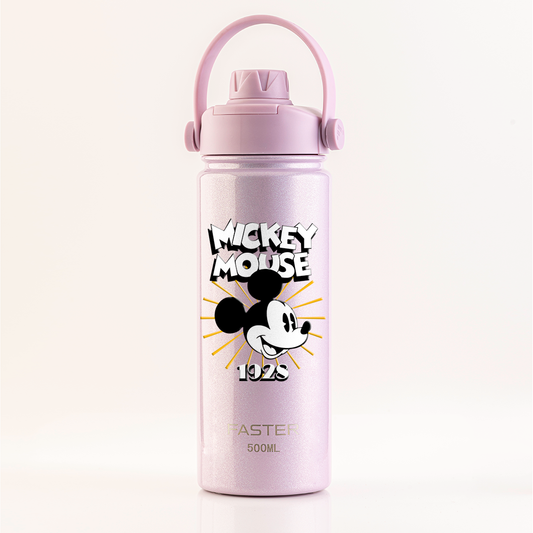 Garrafa Térmica Faster Strap Shine Rosa Mickey Brilho do Ícone - 500ml