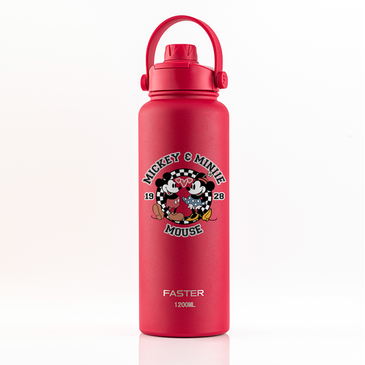Garrafa Térmica Faster Strap Cereja Mickey Amor em Preto e Branco - 1200ml