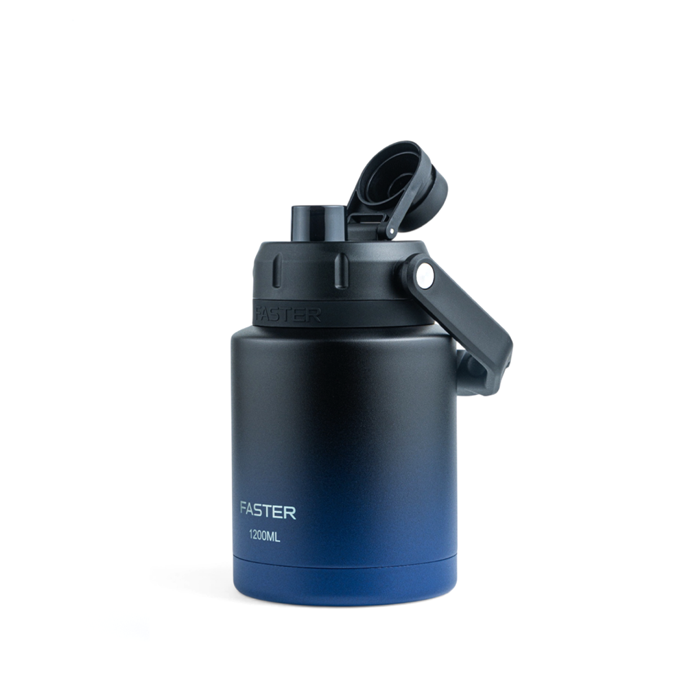 Garrafa Térmica Gig Fast Preta C/ Marinho Tritan 1200ml